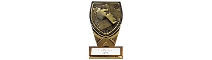 FUSION COBRA FOOTBALL REFEREE WHISTLE RESIN TROPHY - 5 SIZES 11CM - 22.5CM FUSION COBRA FOOTBALL REFEREE WHISTLE RESIN TROPHY - 5 SIZES 11CM - 22.5CM